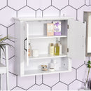 Mobiletto da Parete 2 Ante con Ripiano in Legno Bianco 60x19.8x58 cm 