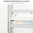 Mobiletto da Parete 2 Ante con Ripiano in Legno Bianco 60x19.8x58 cm 