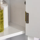 Mobiletto da Parete 2 Ante con Ripiano in Legno Bianco 60x19.8x58 cm 