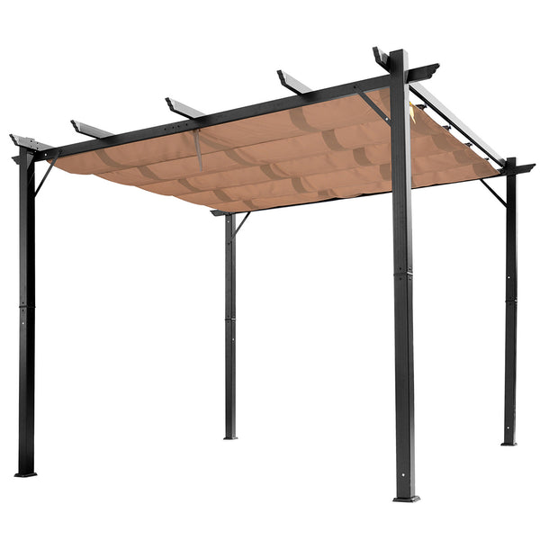 Pergola de jardin en aluminium 3X4m avec toile coulissante noire et beige online