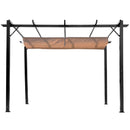 Pergola da Giardino 3X4m in Alluminio con Telo Scorrevole Nera e Beige 