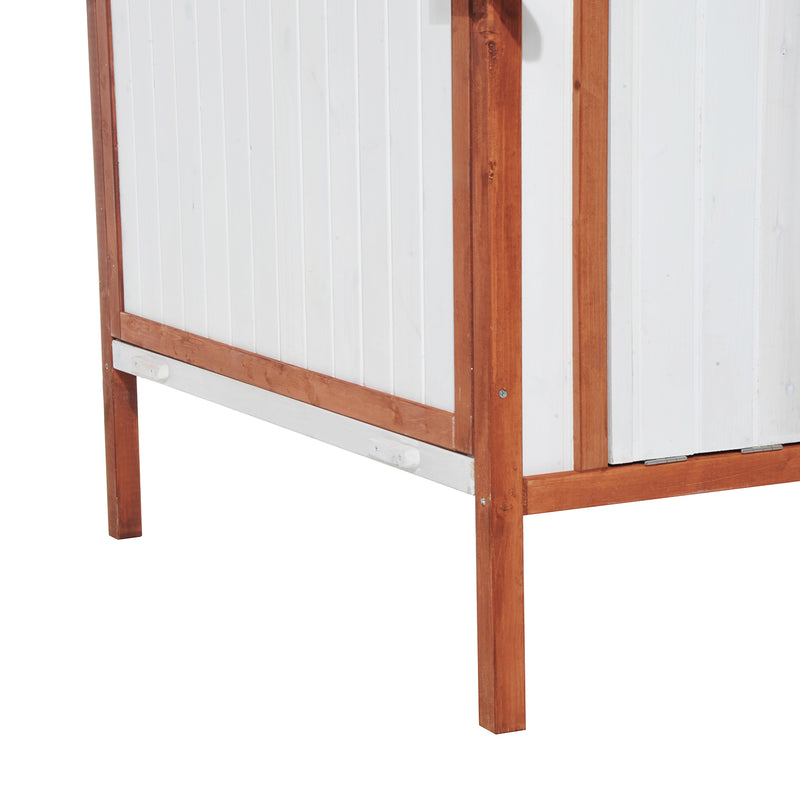 Pollaio per Galline in Legno Bianco Crema Marrone 120x96x123 cm 