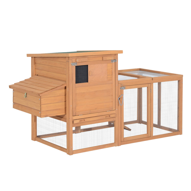 Pollaio Gabbia per Galline da Esterno con Zona di Corsa e Nido in Legno 190x81x103 cm 