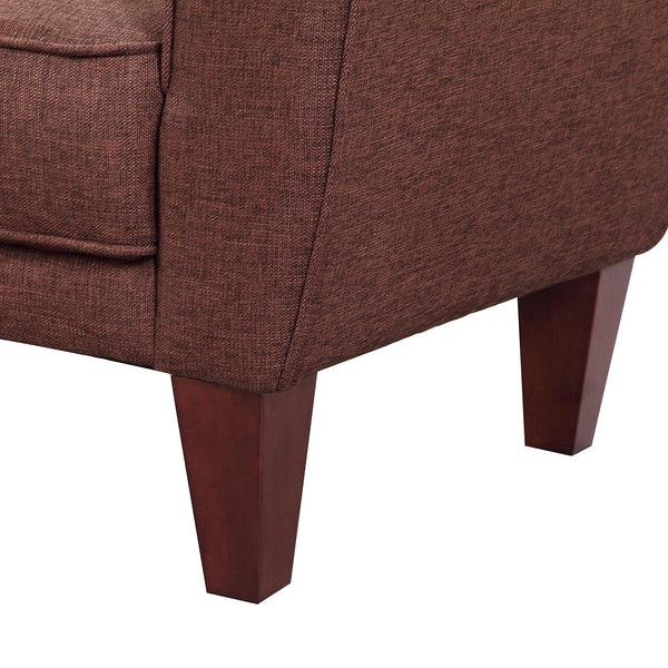 Fauteuil classique élégant en tissu de lin marron 84x65x82,4 cm prezzo