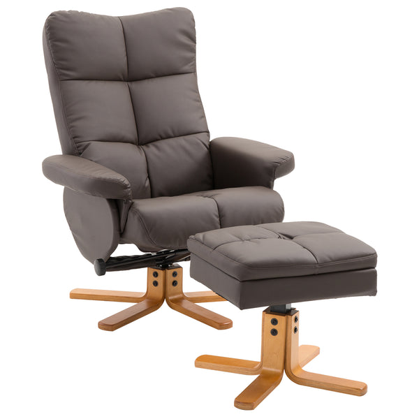 Fauteuil inclinable Relax avec repose-pieds en similicuir brun online