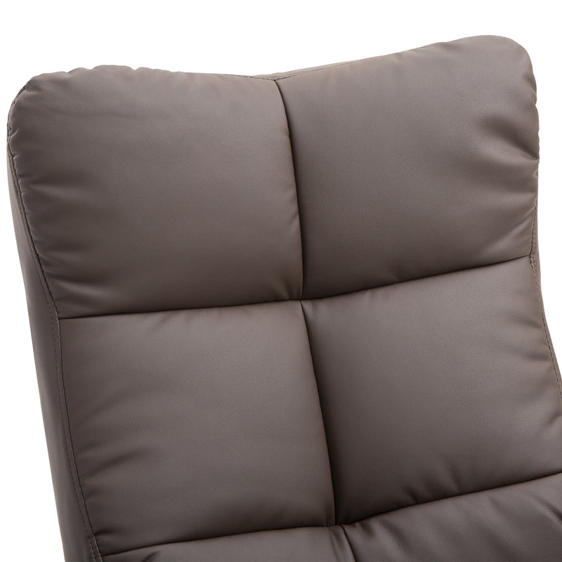 Poltrona Relax Reclinabile con Poggiapiedi in Similpelle Marrone 