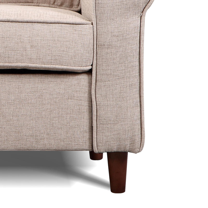 Poltrona Moderna con Cuscini Rimovibili in Tessuto di Lino e Spugna Crema 95x84x92 cm 