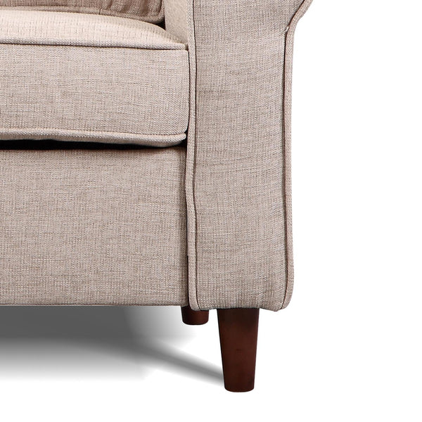 Fauteuil Moderne avec Coussins Amovibles en Tissu Lin et Éponge Crème 95x84x92 cm sconto