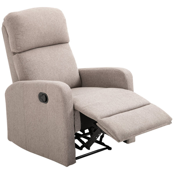 sconto Fauteuil inclinable Relax en tissu de lin gris