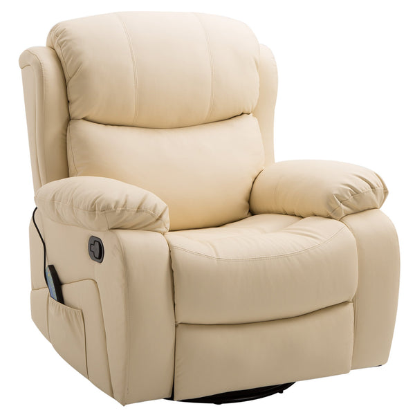 acquista Relax Fauteuil de massage et de réchauffement à bascule en similicuir beige