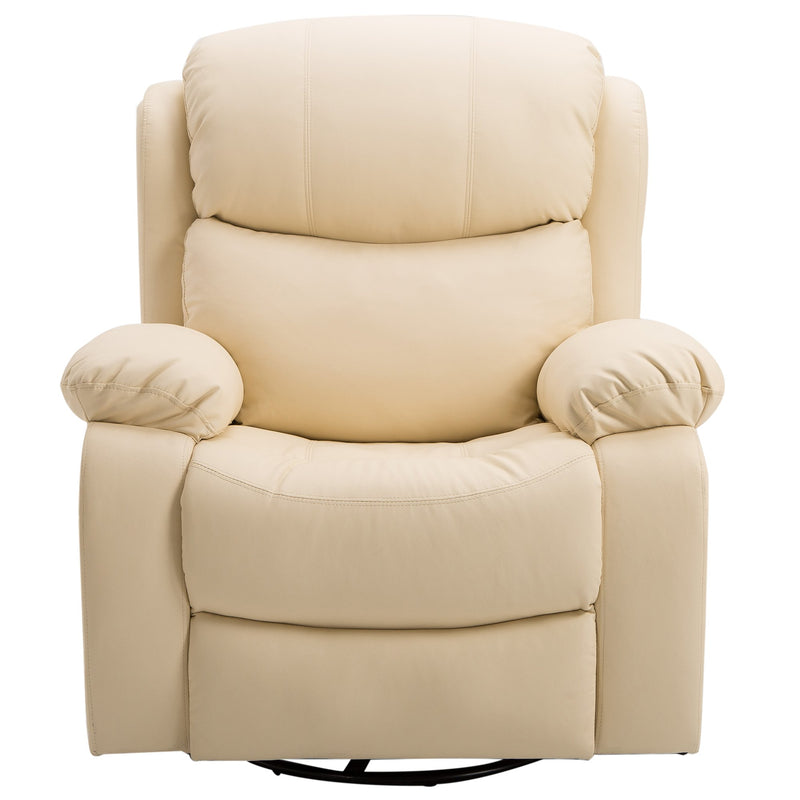 Poltrona Relax Dondolo Massaggiante e Riscaldante in Similpelle Beige 