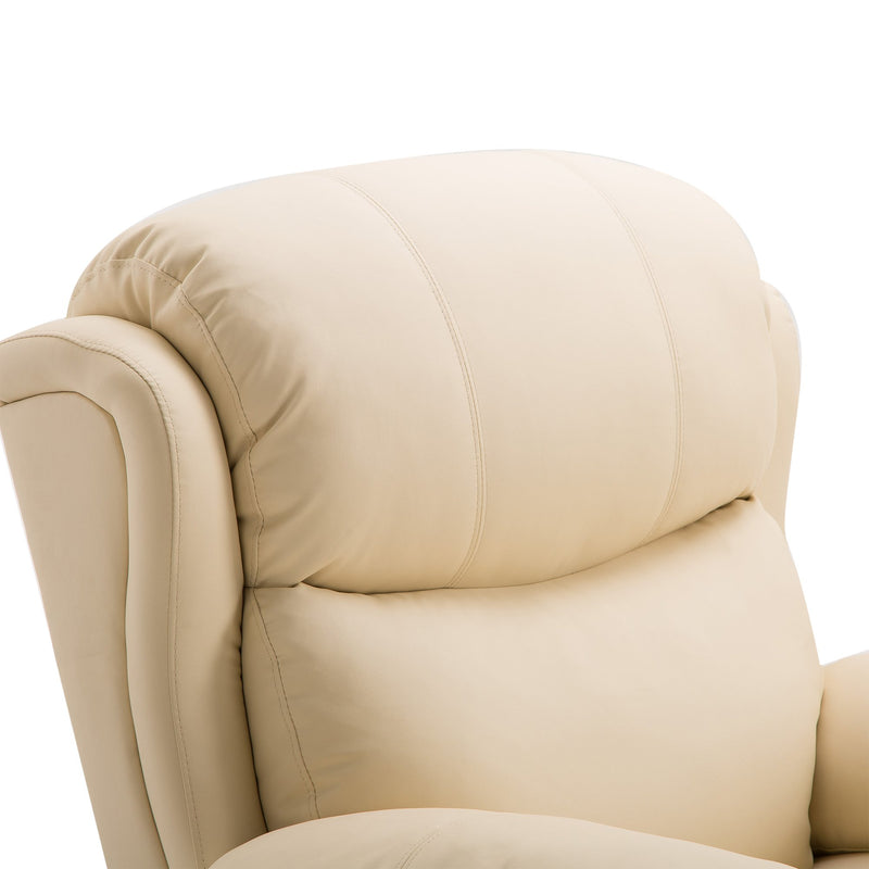 Poltrona Relax Dondolo Massaggiante e Riscaldante in Similpelle Beige 