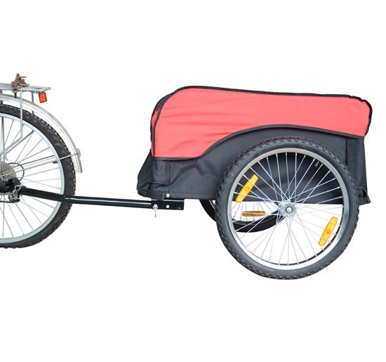 Carrello per Bici Rimorchio per Bicicletta Rosso e Nero 