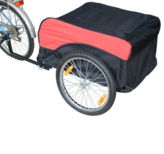 Carrello per Bici Rimorchio per Bicicletta Rosso e Nero 