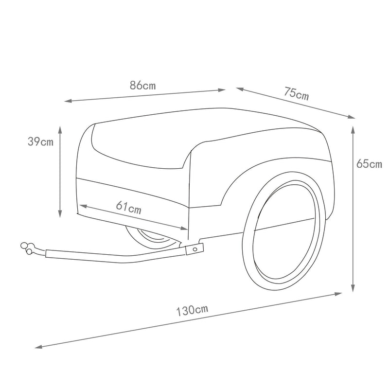 Carrello per Bici Rimorchio per Bicicletta Rosso e Nero 