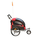 Carrello per Bici e Passeggino 2 in 1 Rosso e Nero 