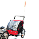 Carrello per Bici e Passeggino 2 in 1 Rosso e Nero 