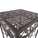 Set di 3 Pezzi Sgabelli Supporto per Piante Classico in Ferro Marrone 