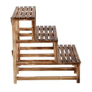 Scaletta Fioriera Portavasi da Giardino a 3 Ripiani in Legno di Abete 80x80x80 cm 