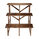 Scaletta Fioriera Portavasi da Giardino a 3 Ripiani in Legno di Abete 80x80x80 cm 