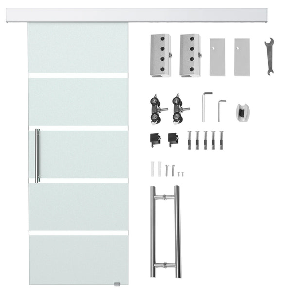Porte coulissante en verre 77,5x205 cm Satin rayé prezzo