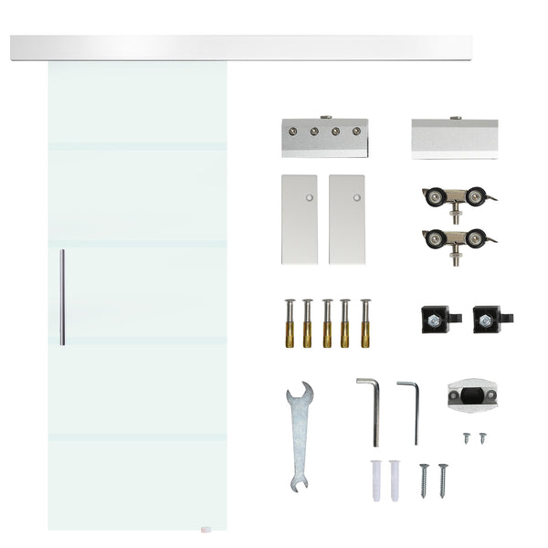 Porte coulissante en verre 75x210 cm Satin rayé online