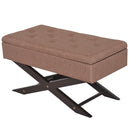 Cassapanca Pouf Contenitore Imbottito Marrone 80x40x42 cm 