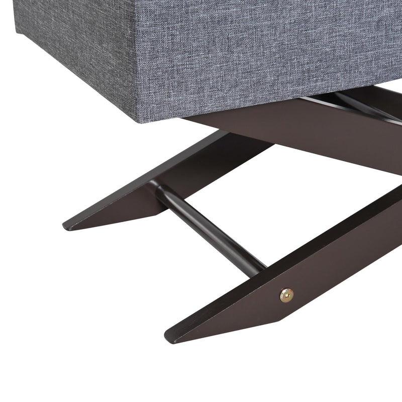 Cassapanca Pouf Contenitore Imbottito Grigio 80x40x42 cm 