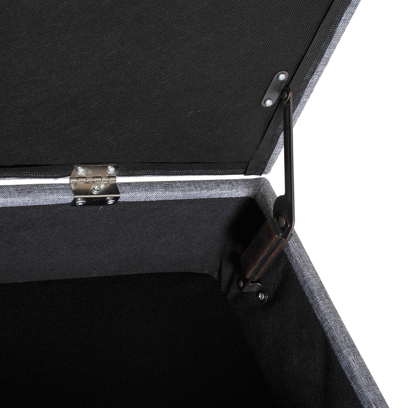 Cassapanca Pouf Contenitore Imbottito Grigio 80x40x42 cm 