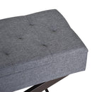 Cassapanca Pouf Contenitore Imbottito Grigio 80x40x42 cm 
