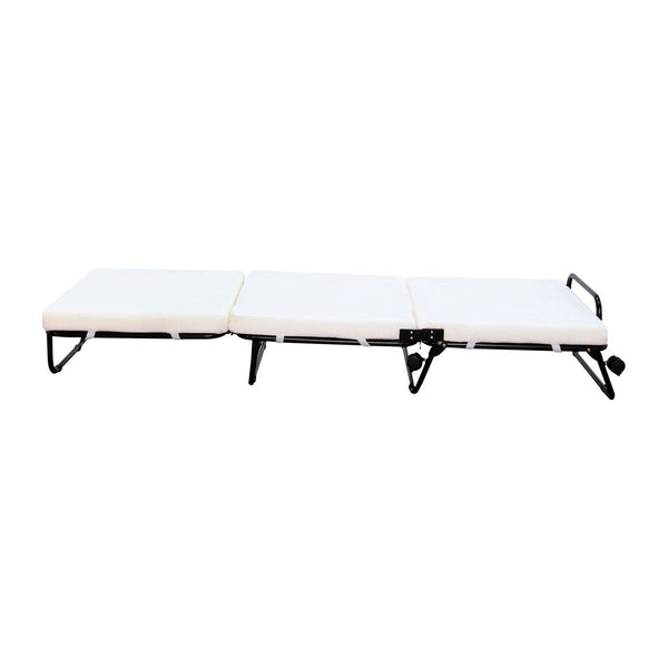 Lit Pliant avec Matelas Invité Noir et Blanc 75x65x37-48 cm online