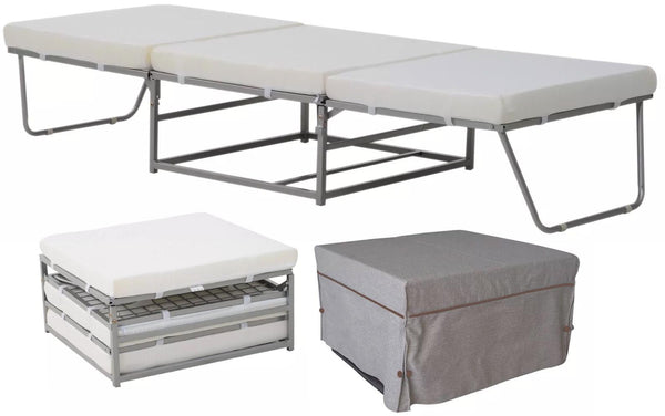 Pouf Lit Convertible avec Matelas Pouf Puff Lit Pliant 69x69x37 cm prezzo