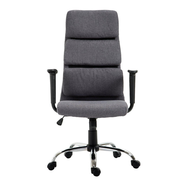 Fauteuil de bureau pivotant avec dossier haut réglable en tissu gris 50x56,5x117-127 cm prezzo