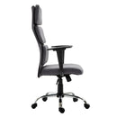 Poltrona da Ufficio Girevole Schienale Alto Regolabile in Tessuto Grigio 50x56.5x117-127 cm 