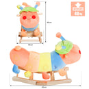 Dondolo per Bambini in Legno e Peluche Bruco Multicolore 
