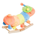 Dondolo per Bambini in Legno e Peluche Bruco Multicolore 