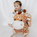 Dondolo per Bambini in Legno Giraffa in Peluche con Suoni 