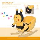 Cavallo a Dondolo per Bambini in Legno Ape Giallo e Nero 