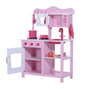Cucina Giocattolo per Bambini in Legno Rosa 60x30x84.5 cm 