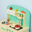 Cucina Giocattolo per Bambini con Accessori in Legno Verde 70x30x88 cm 