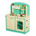 Cuisine jouet pour enfants avec accessoires en bois vert 70x30x88 cm