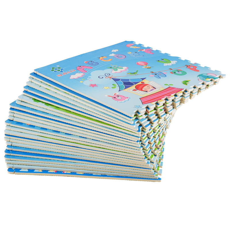 Tappeto Puzzle per Bambini Disegno Fantasia 24 Tessere 61.5x61.5 cm 