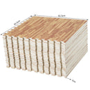 Tappeto Puzzle in EVA Effetto Legno Scuro 32 Pezzi 61.5x61.5 cm 