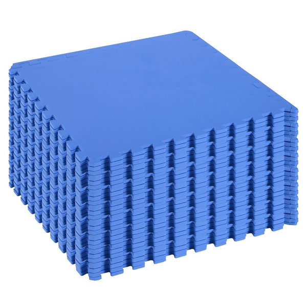 Tapis Puzzle 32 pièces 63x63 cm en EVA souple bleu sconto