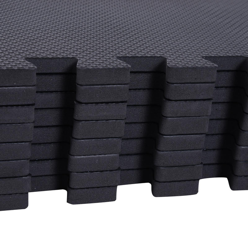 Tappeto Puzzle 32 Pezzi 63x6 cm in EVA Morbido Nero 