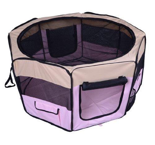 Box per Cani e Gatti Pieghevole Rosa 125x125x58 cm 