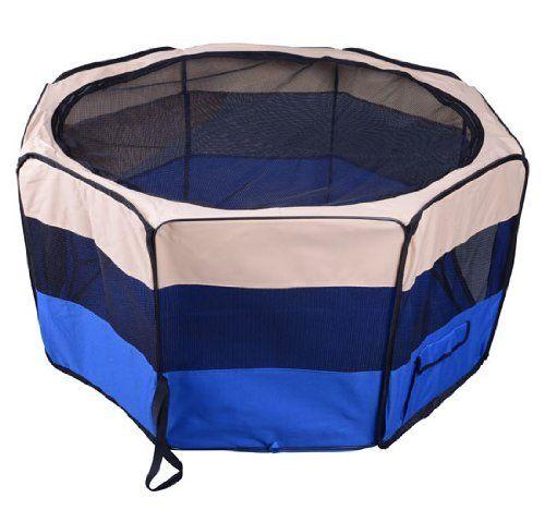Box per Animali Domestici Pieghevole 125x125x58 cm Blu Scuro 