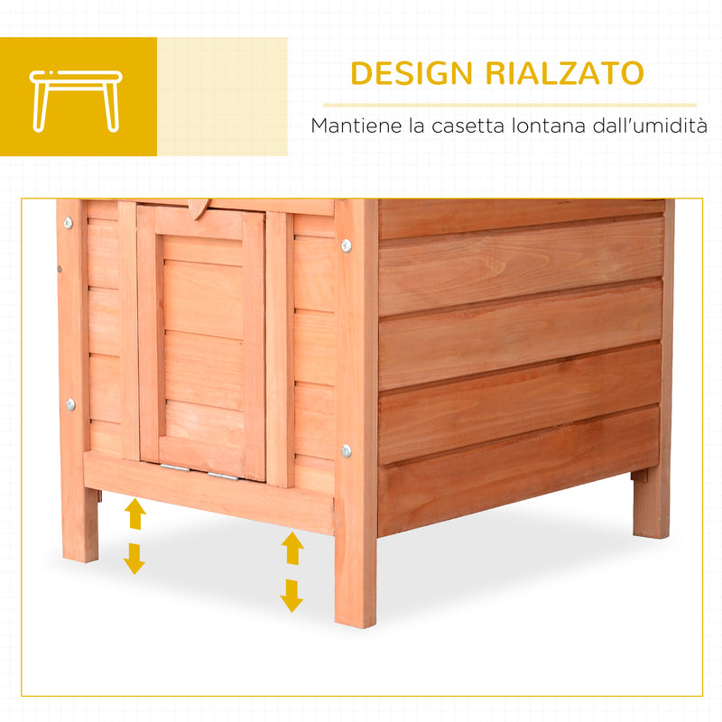 Conigliera Gabbia per Piccoli animali con Tetto Apribile in Legno 51x42x43 cm 