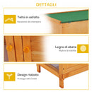 Gabbia per Conigli Conigliera da Esterno in Legno di Abete 90x45x90 cm 