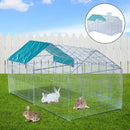 Gabbia Recinto da Esterno per Animali Domestici con Rete Metallica 203x103x98 cm 